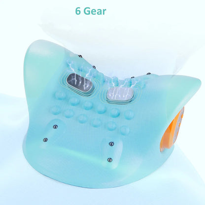 Electric Neck Cervical Massager Head Pillow Neck Traction Vibration Kneading Massage Pillow Ergonomic Neck Support Stretcher